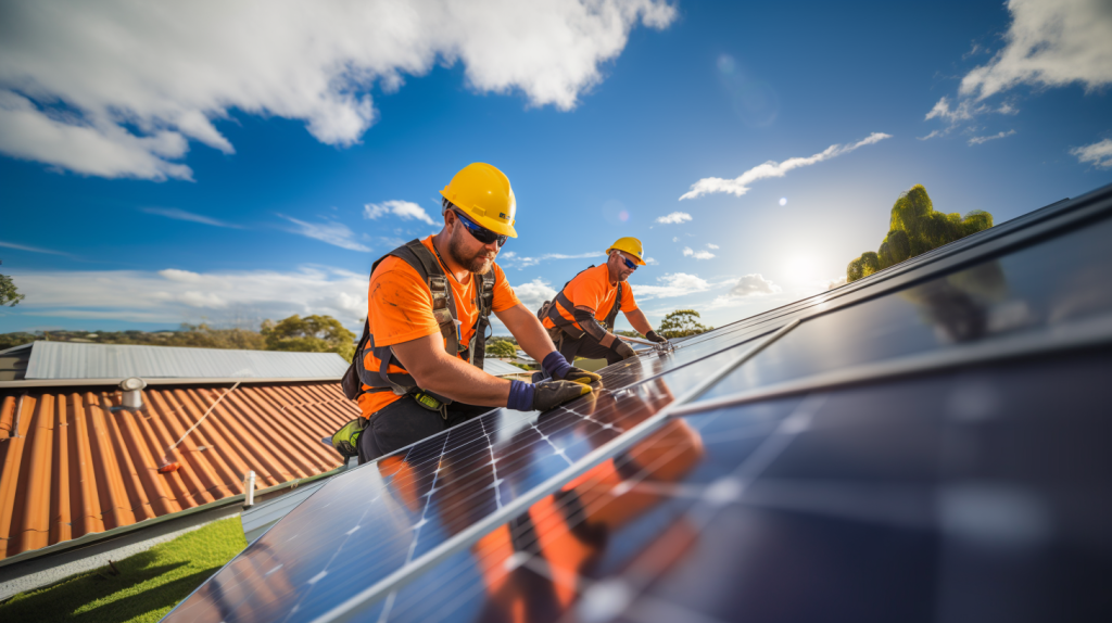 installing solar panels on a roof in Townsville Queensland - Len Dowd and Co - Townsville - Queensland
